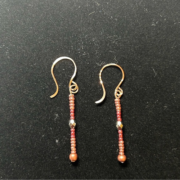 Elegant Pink Beaded Earrings - Picture 1 of 1